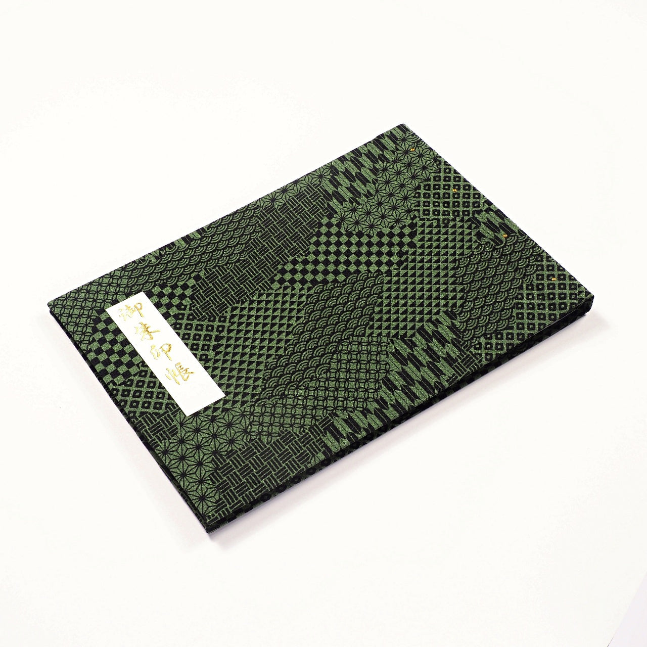 御朱印ホルダー 見開きサイズ 澄 文様彩織(もんようさいしょく) 松葉色