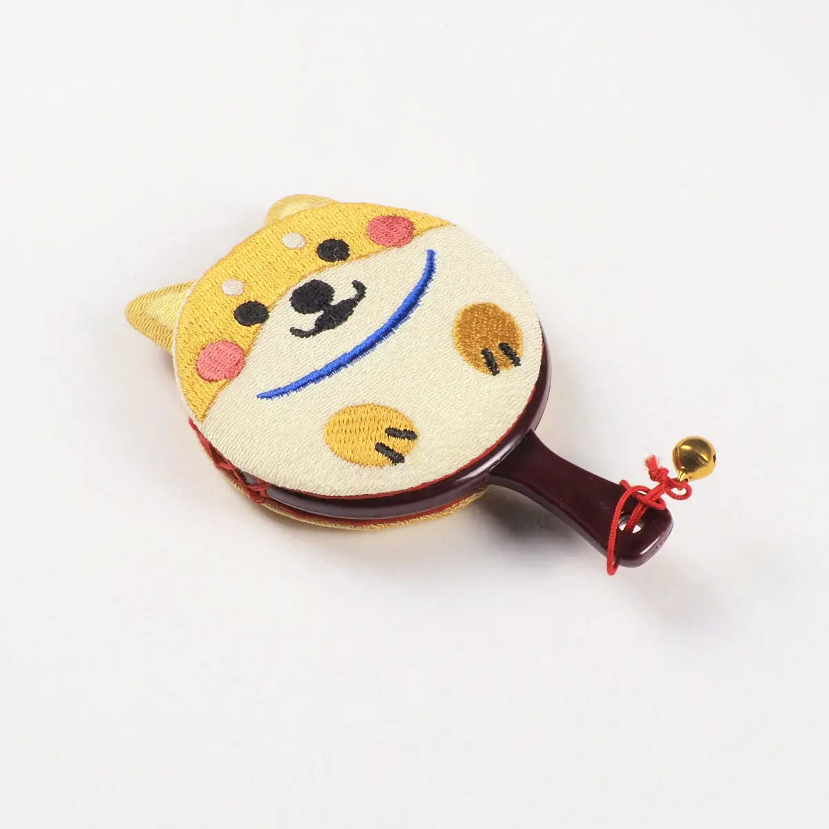 ほっこり和柄 柴犬丸鏡 遊 きいろしば