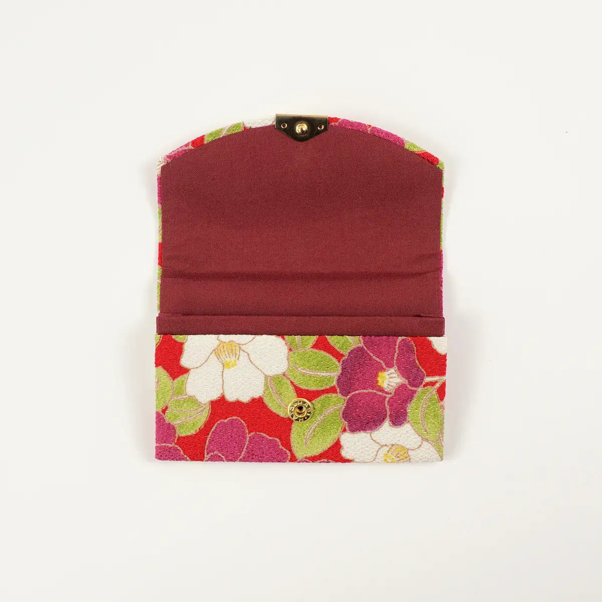 ちりめん名刺入れ きよら 風韻つばき 赤