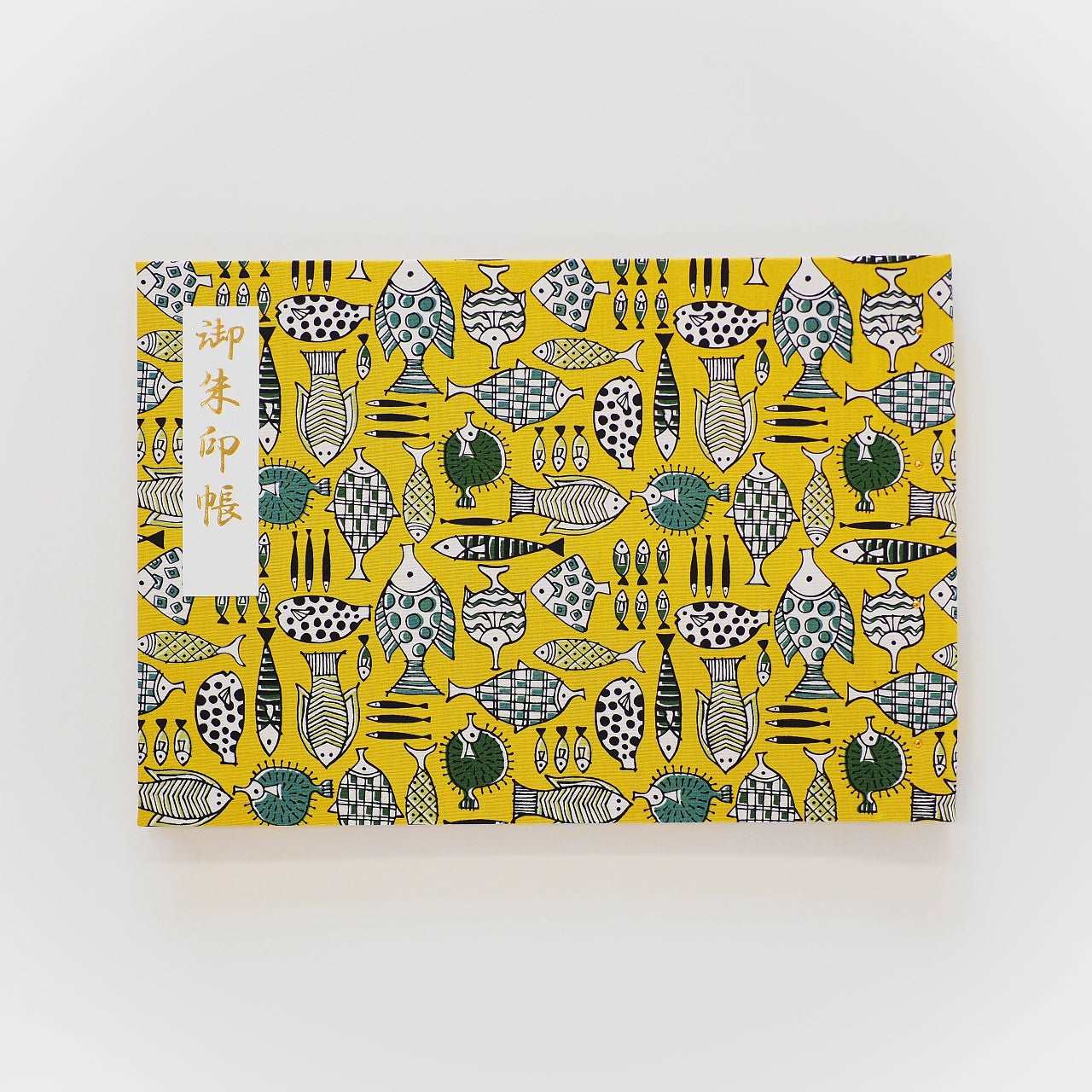 Goshuin holder (spread size) "Sakana no Nakama" Yellow