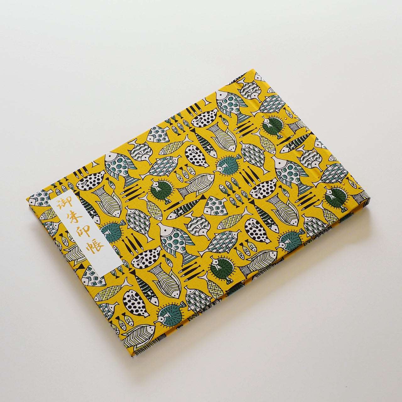 Goshuin holder (spread size) "Sakana no Nakama" Yellow