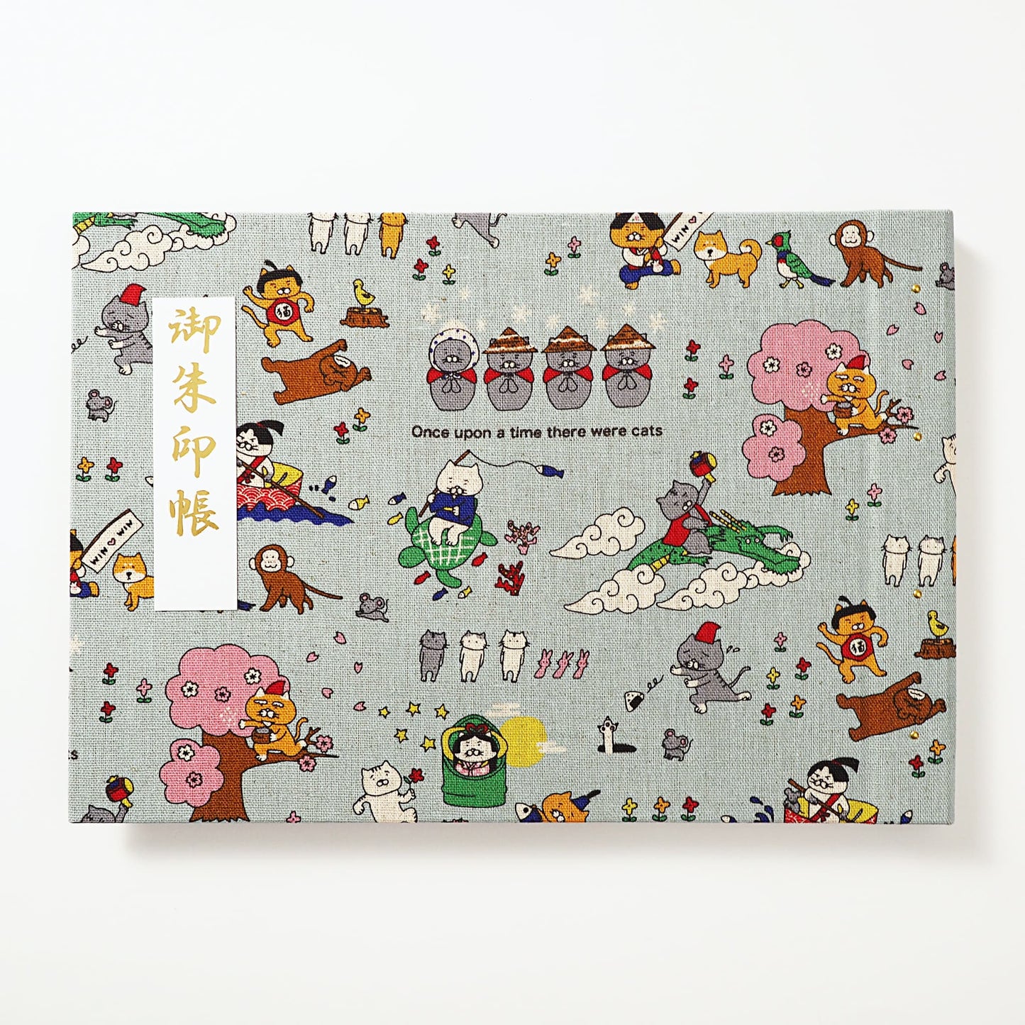 御朱印ホルダー見開きサイズ 遊 ねこ昔ばなし みずあさぎ