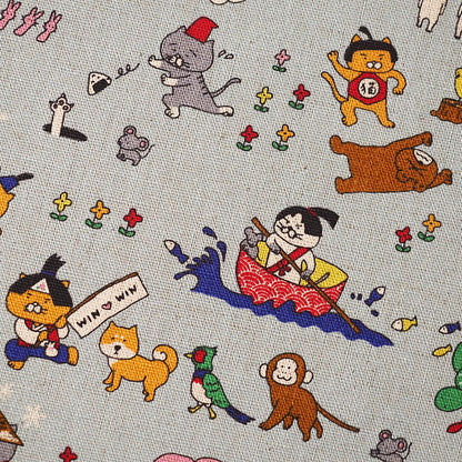 御朱印帳 遊 ねこ昔ばなし みずあさぎ