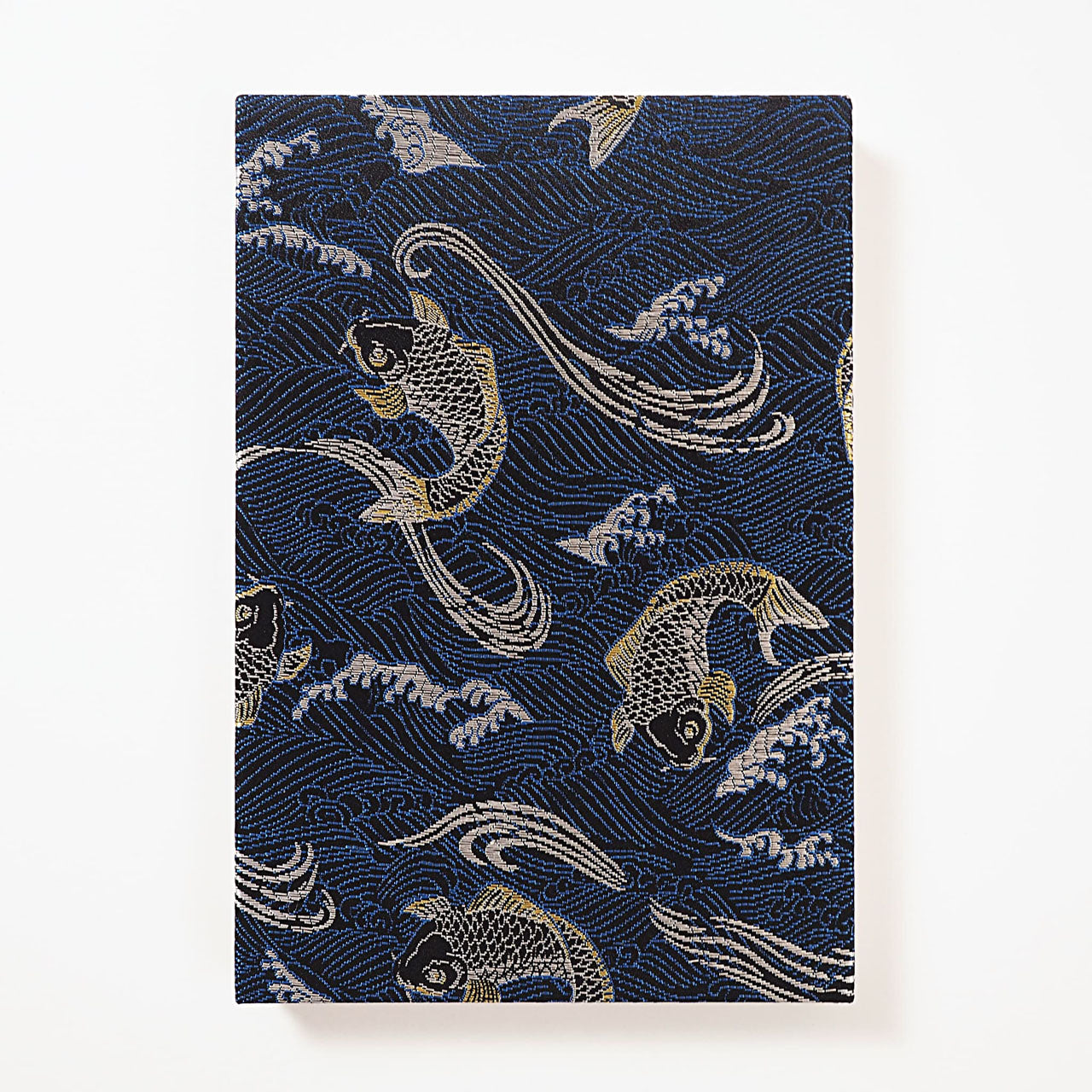 御朱印帳 凛然 蒼金双鯉図 波間ノ蒼鯉