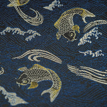 御朱印ホルダー 標準サイズ 凛然 蒼金双鯉図 波間ノ蒼鯉