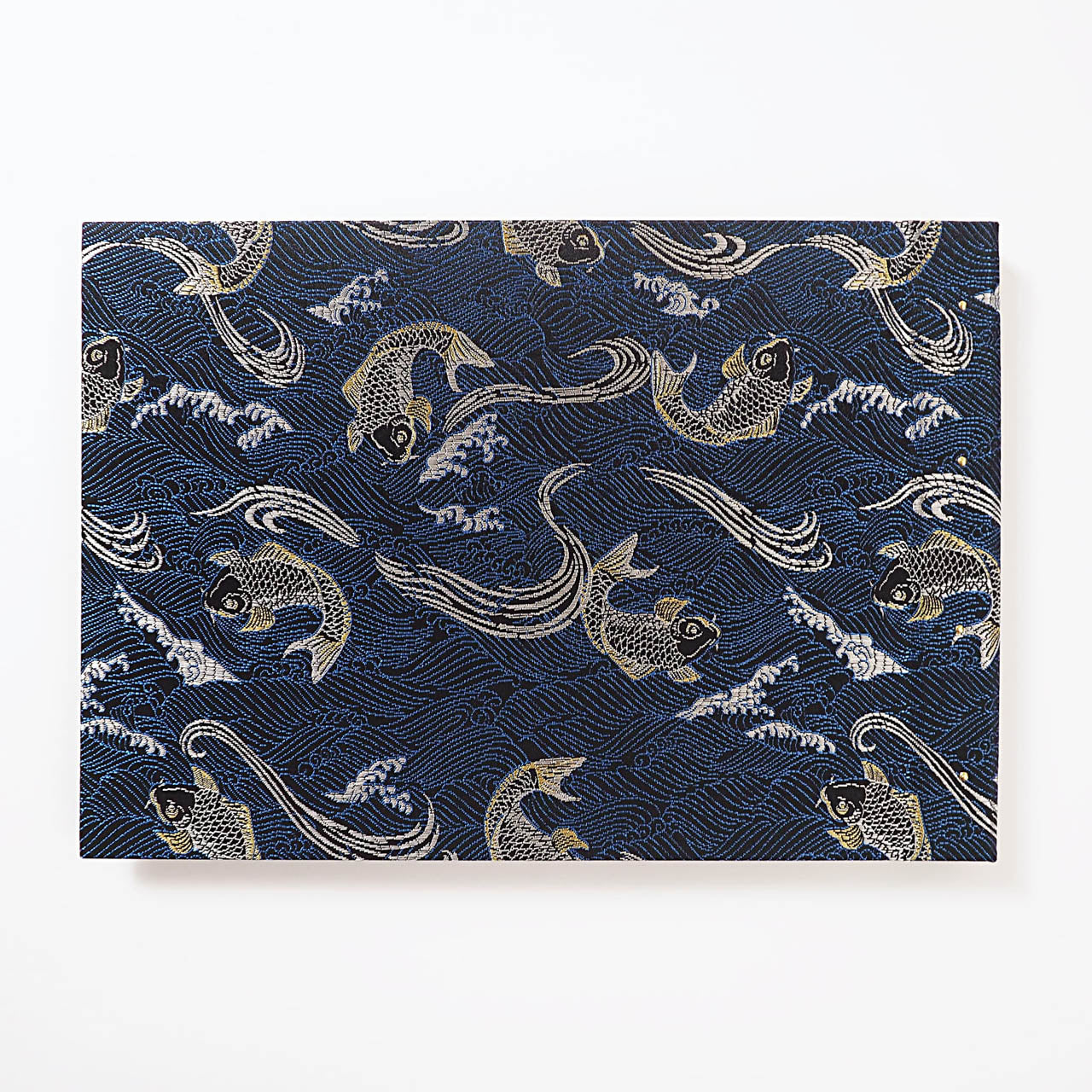 御朱印ホルダー 見開きサイズ 凛然 蒼金双鯉図 波間ノ蒼鯉