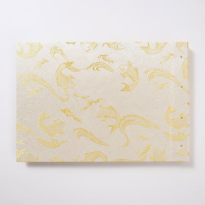 御朱印ホルダー 見開きサイズ 凛然 蒼金双鯉図 光波ノ金鯉