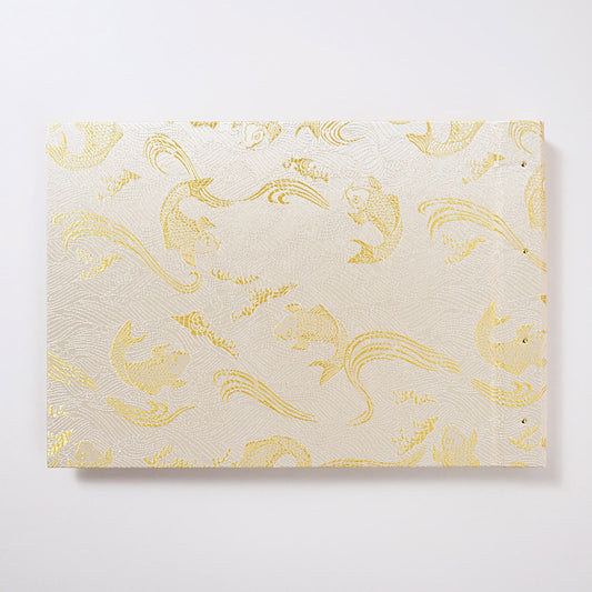 御朱印ホルダー 見開きサイズ 凛然 蒼金双鯉図 光波ノ金鯉