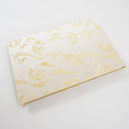 御朱印ホルダー 見開きサイズ 凛然 蒼金双鯉図 光波ノ金鯉