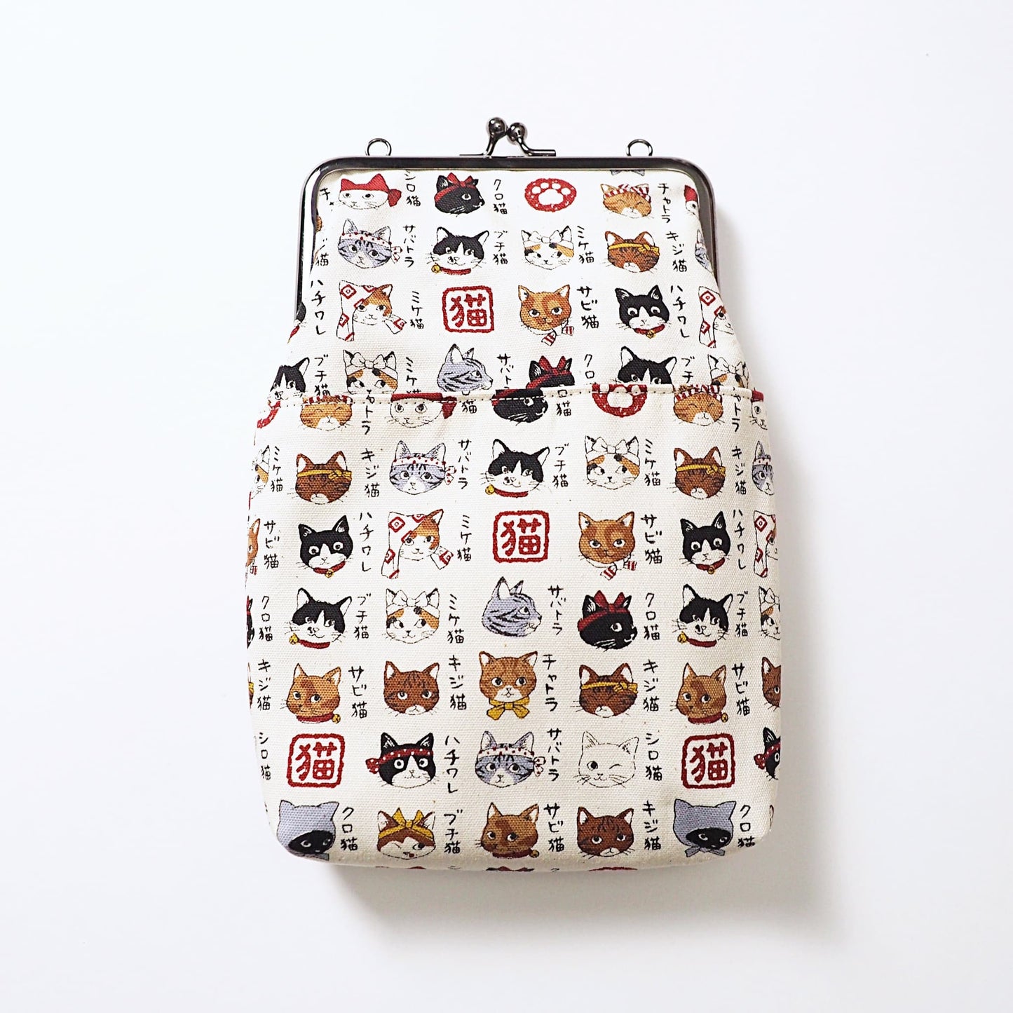 がま口2WAYショルダーバッグ 猫図鑑