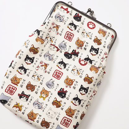 がま口2WAYショルダーバッグ 猫図鑑