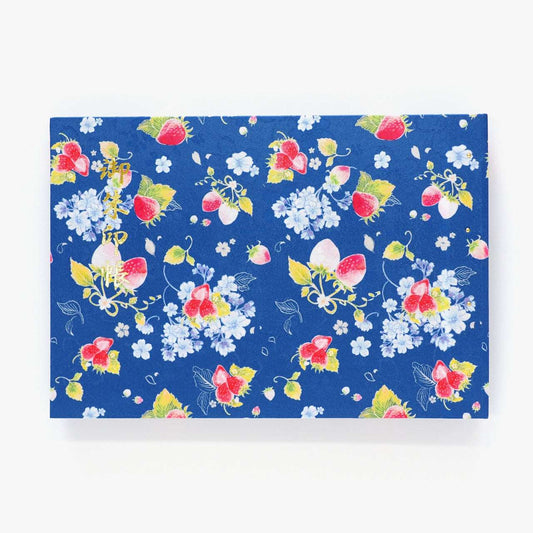 Goshuin holder (spread size) "Strawberry Sakura" blue